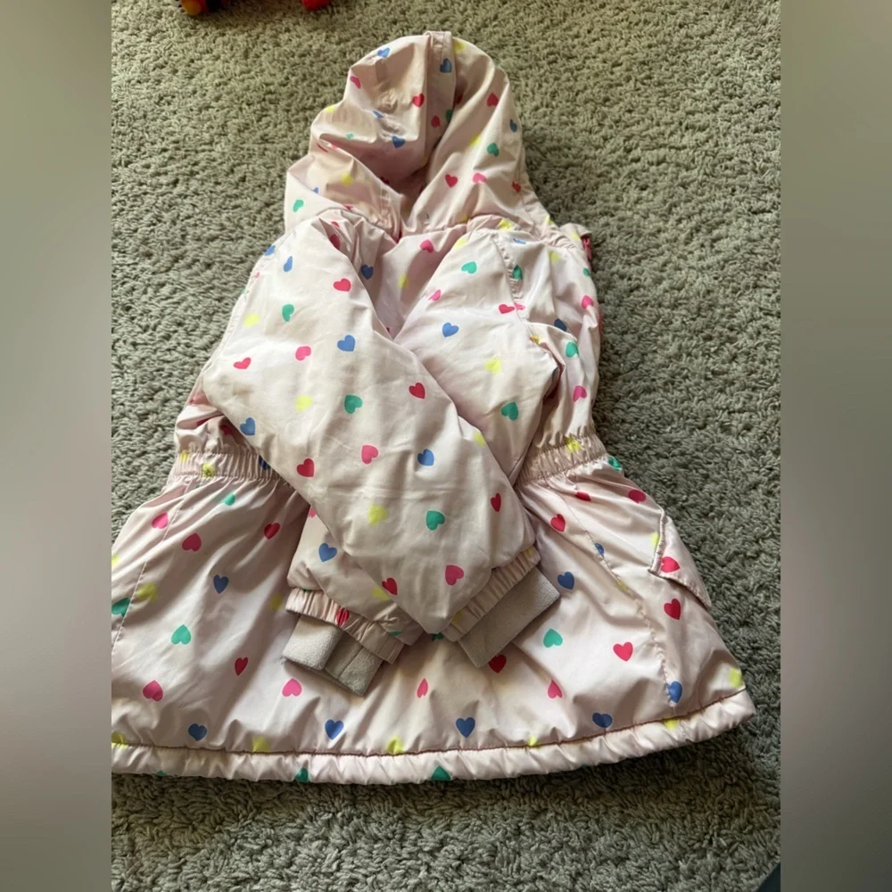 Preloved Old Navy Pink Jacket with Colorful Hearts